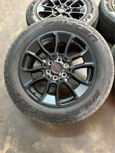 Load image into Gallery viewer, Set of 4 Used '22-'25 Toyota Tundra TRD Black 20" Rims 265/60R20 Falken AT3W LT