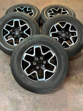 Load image into Gallery viewer, x5 Used OEM 18" '21-'25 Ford Bronco Black & Milled Wheels on 255/70R18 Tires LT