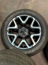 Load image into Gallery viewer, Set of 4 Used '19-'25 RAM 1500 Charcoal Machined Wheels 275/55R20 Bridgestone LT