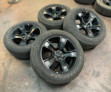 Load image into Gallery viewer, Used Set of Four OEM 20" Black '19-'25 RAM 1500 Wheels 275/55R20 Bridgestone LT