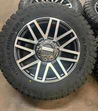 Load image into Gallery viewer, Set of 4 '05-'25 Ford F-250 F-350 Gunmetal Machined Rims on 37/12.50R22 RT Tires