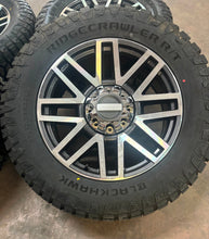Load image into Gallery viewer, Set of 4 '05-'25 Ford F-250 F-350 Gunmetal Machined Rims on 37/12.50R22 RT Tires