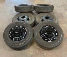 Load image into Gallery viewer, Set of Six Used OEM '19-'25 RAM 3500 Dually 17" Black Wheels 235/80R17 Nexen LT