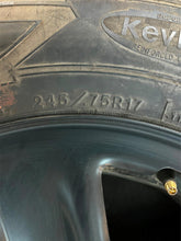Load image into Gallery viewer, Set of Four Used 17" Black Steel Jeep Wrangler Gladiator Rims 245/75R17 Tires LT
