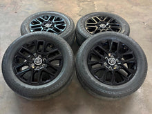 Load image into Gallery viewer, Set of Used 20" Black OEM '22-'26 Toyota Tundra Rims on 265/60R20 Bridgestone LT