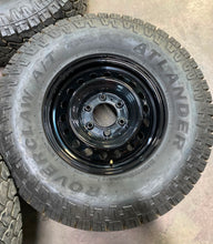 Load image into Gallery viewer, Set of 5 Used Ford Bronco 16" Steel Wheels on 285/75R16 Atlander Roverclaw AT LT