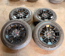 Load image into Gallery viewer, Set of 4 Used '22-'26 Toyota Tundra TRD Black 20" OEM Wheels 265/60R20 Falken LT