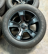Load image into Gallery viewer, Set of 4 Used '19-'26 RAM 1500 Black 2723 Wheels 275/55R20 Bridgestone Alenza LT
