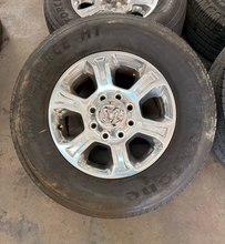 Load image into Gallery viewer, Set of 4 Used 18" '05-'26 RAM 2500 Polished OEM Wheels 275/70R18 Firestone HT LT
