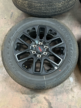Load image into Gallery viewer, Set of OEM 20" '22-'26 Toyota Tundra Black TRD Rims on 265/60R20 Bridgestone LT

