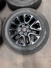 Load image into Gallery viewer, OEM '22-'26 Toyota Tundra Black TRD Used 20" Wheels on 265/60R20 Yokohama XCV LT
