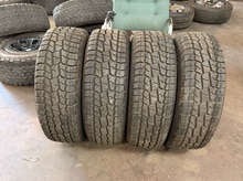 Load image into Gallery viewer, Set of 4 Used '19-'26 Jeep Gladiator Black &amp; Machined Rims 285/70R17 AT Tires LT
