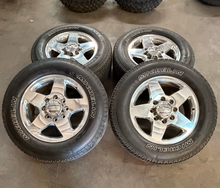 Load image into Gallery viewer, Set of Used 20" Polished '11-'26 GMC Sierra 2500 5503 Rims 275/65R20 Michelin LT
