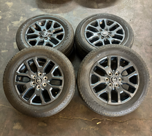 Load image into Gallery viewer, OEM '22-'26 Toyota Tundra 20" Dark Charcoal Used Wheels 265/60R20 Bridgestone LT
