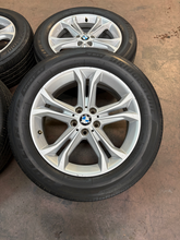 Load image into Gallery viewer, Set of 4 Used OEM 18" Silver '18-'21 BMW X3 Wheels on 225/60R18 Bridgestone H/P
