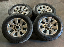 Load image into Gallery viewer, Used Set of 4 20&quot; &#39;05-&#39;24 Ford F250 F350 Polished Rims 275/65R20 Continental LT
