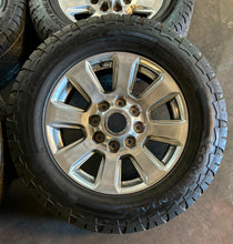 Load image into Gallery viewer, Used Set of 4 20&quot; &#39;05-&#39;24 Ford F250 F350 Polished Rims 275/65R20 Continental LT
