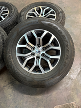 Load image into Gallery viewer, OEM '05-'26 Ford F150 18" Dark Grey Machined Used Rims 275/65R18 Goodyear HT LT
