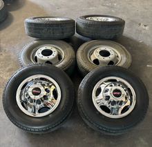 Load image into Gallery viewer, OEM '11-'26 GMC Sierra 3500 DRW Used Steel 17" Wheels 235/80R17 Michelin XC LT
