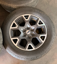 Load image into Gallery viewer, Set of 4 Used '05-'26 Ford F-150 Charcoal &amp; Machined Wheels 275/60R20 Hankook LT
