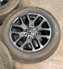 Load image into Gallery viewer, Set of Used 20" '22-'26 Toyota Tundra Dark Charcoal Wheels 265/60R20 Yokohama LT

