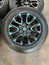 Load image into Gallery viewer, Set of Four Used OEM &#39;22-&#39;25 Toyota Tundra TRD Black Wheels 265/65R20 Tires LT
