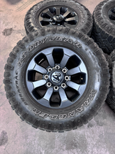 Load image into Gallery viewer, OEM '05-'26 RAM 2500 Power Wagon Used Black Rims 285/70R17 Goodyear Duratrac LT
