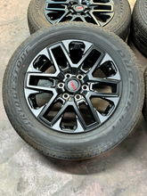 Load image into Gallery viewer, Set of OEM 20" '22-'26 Toyota Tundra Black TRD Rims on 265/60R20 Bridgestone LT
