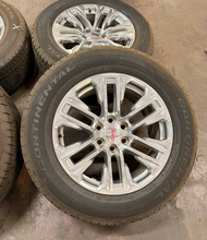 Load image into Gallery viewer, Set of Used Polished 20" '00-'26 GMC Sierra 1500 Wheels 275/60R20 Continental LT
