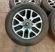 Load image into Gallery viewer, Set of OEM Takeoff '22-'26 Toyota Tundra Grey Machined Rims 265/60R20 Tires LT
