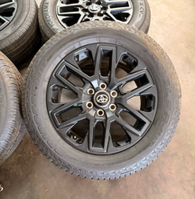 Load image into Gallery viewer, Set of OEM Takeoff '22-'26 Toyota Tundra 20" Black OEM Wheels 265/60R20 Tires LT
