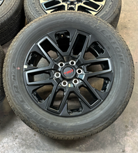 Load image into Gallery viewer, Set of OEM 20" '22-'26 Toyota Tundra Black TRD Rims on 265/60R20 Bridgestone LT
