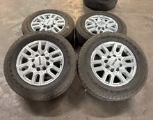 Load image into Gallery viewer, Set of Used 20" '11-'26 GMC Sierra 2500 Silver Machined Rims 275/65R20 Tires LT
