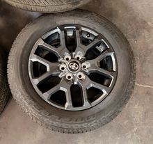 Load image into Gallery viewer, Set of OEM Takeoff '22-'26 Toyota Tundra Dark Charcoal Rims 265/60R20 Tires LT
