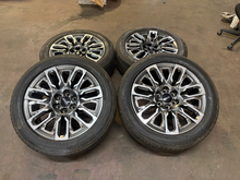 Load image into Gallery viewer, Set of Used 22" Denali Ultimate '00-'26 GMC Sierra 1500 Rims 275/50R22 Tires LT
