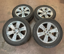 Load image into Gallery viewer, Set of 4 Used 20" '05-'26 Ford F150 Polished OEM Wheels 275/55R20 Hankook AT2 LT

