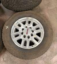 Load image into Gallery viewer, Set of Used 20" '11-'26 GMC Sierra 2500 Silver Machined Rims 275/65R20 Tires LT
