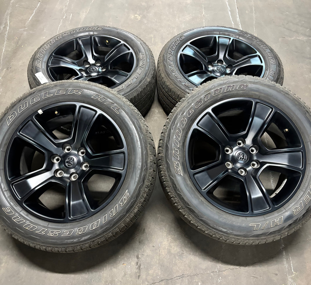 Set of 4 Used OEM Matte Black '19-'25 RAM 1500 Wheels on 275/55R20 Alenza H/L LT