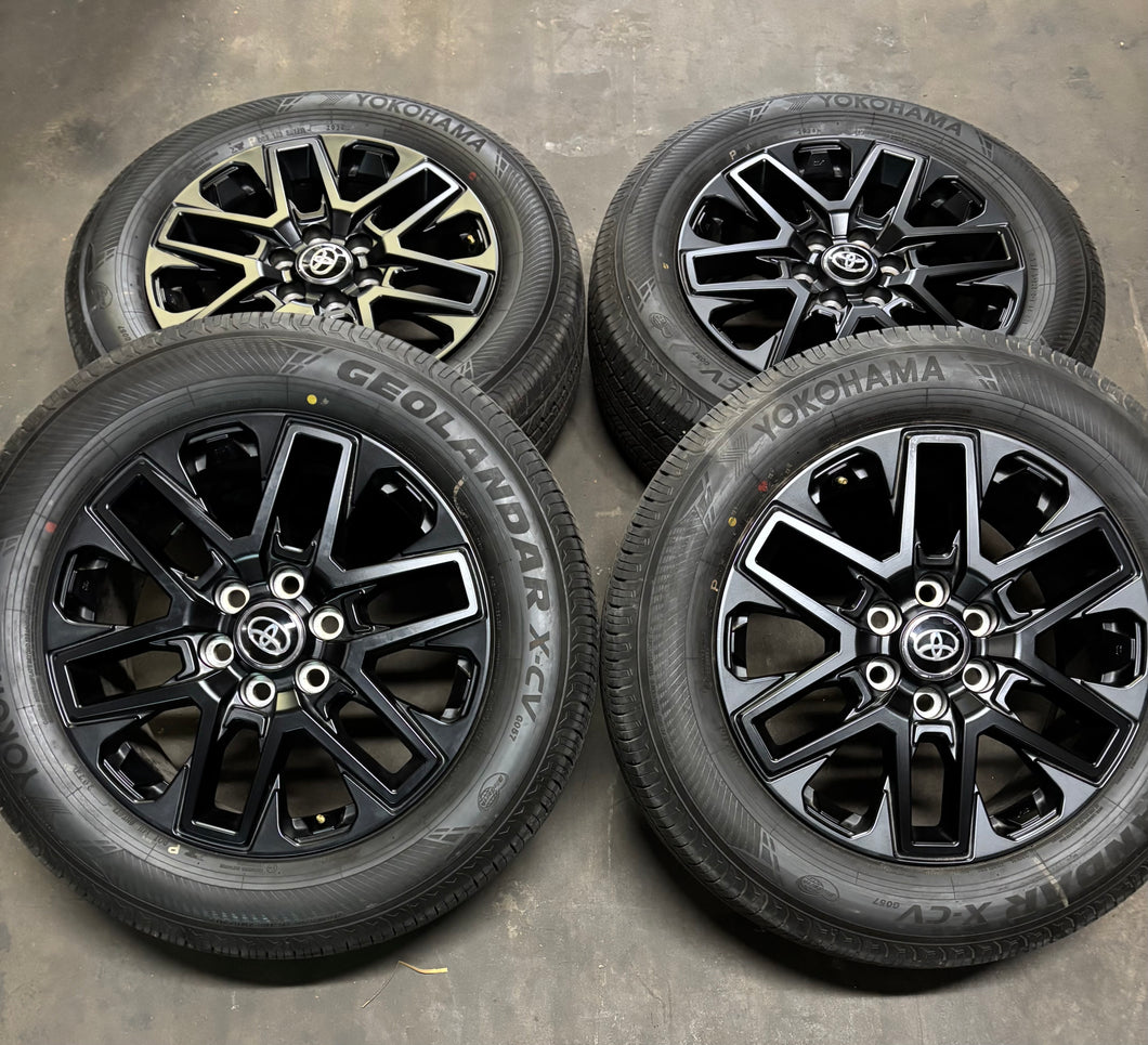 Set of 4 OEM Takeoff '23-'25 Toyota Sequoia Tundra Black Rims 265/60R20 Tires LT