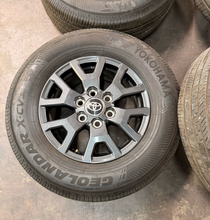 Load image into Gallery viewer, Set of Used '25-'26 Toyota 4Runner 17" Dark Charcoal OEM Rims 245/70R17 Tires LT
