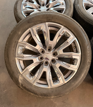 Load image into Gallery viewer, Set of Used 22" '00-'26 GMC Sierra 1500 Silver &amp; Chrome Rims 275/50R22 Tires LT
