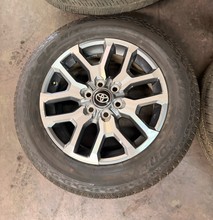Load image into Gallery viewer, Set of OEM Takeoff '22-'26 Toyota Tundra Grey Machined Wheels 265/60R20 Tires LT

