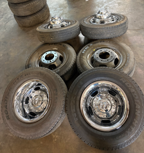 Load image into Gallery viewer, OEM '19-'26 RAM 3500 Dually 17" Used Steel Wheels 235/80R17 Nexen Roadian E LT

