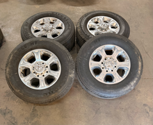 Load image into Gallery viewer, Set of 4 Used 18" '05-'26 RAM 2500 Polished OEM Wheels 275/70R18 Firestone HT LT
