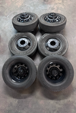 Load image into Gallery viewer, OEM '19-'26 RAM 3500 Dually 17" Used Night Edition Black Wheels on 235/80R17 LT
