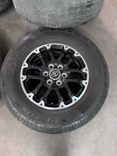 Load image into Gallery viewer, OEM '22-'26 Toyota Tundra 18" Used Black Machined Rims 265/70R18 Michelin LTX LT

