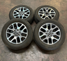 Load image into Gallery viewer, OEM '22-'26 Toyota Tundra Grey Machined 20" Used Wheels 265/60R20 Bridgestone LT
