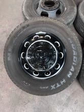 Load image into Gallery viewer, OEM '19-'26 RAM 3500 Dually 17" Used Night Edition Black Wheels on 235/80R17 LT
