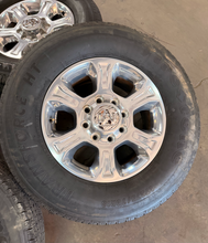 Load image into Gallery viewer, Set of 4 Used 18" '05-'26 RAM 2500 Polished OEM Wheels 275/70R18 Firestone HT LT
