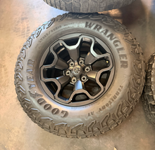 Load image into Gallery viewer, Set of Used '19-'26 RAM 1500 TRX Black OEM Wheels 325/65R18 Goodyear AT Tires LT
